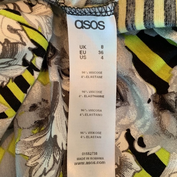 NWT. ASOS Multicolor Midi Dress. Size 4. - Picture 6 of 7